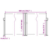 ZNTS Retractable Side Awning Terracotta 100x600 cm 4004588