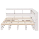 Bookcase Bed without Mattress White 140x190cm Solid Wood Pine 3324512