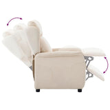 Recliner Chair Cream 66.5 x 94 x 101.5 cm Polyester 340161