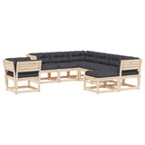 8 Piece Garden Lounge Set with Cushions Solid Wood Pine 3216945