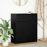 Sideboard with Drawer Black Oak 71x35x84 cm Engineered Wood 861590