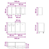 Kitchen Unit Lyon 4 pcs Concrete Grey Engineered Wood 3445847