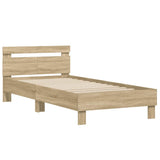 Bed Frame without Mattress with Headboard Sonoma Oak 100x200 cm 838528
