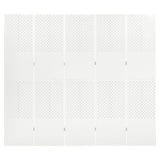 5-Panel Room Divider White 200x180 cm Steel 335902