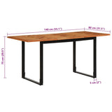 Dining Table 160x80x75 cm Solid Wood Acacia 373618