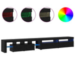 TV Cabinets 3 pcs Black oak 290 x 36.5 x 40 cm Engineered wood 3332513