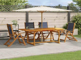 5 Piece Garden Dining Set Solid Wood Acacia and Textilene 3279310