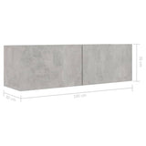8 Piece TV Cabinet Set Concrete Grey Engineered Wood 3079112