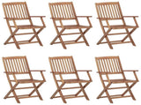 Outdoor Chair Set of 6 Natural wood Solid acacia wood Medium 3074936