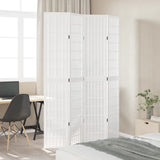 Room Divider 4 Panels White Solid Wood Paulownia 358788