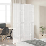 Room Divider 4 Panels White Solid Wood Paulownia 358788
