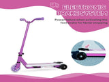 Electric Scooter for Kids Aged 4-7 Years, with Flashing LED Lights, Rear Auxiliary Wheels, Purple T3398P349469
