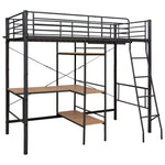 Bunk Bed with Table without Mattress Grey Metal 90x200 cm 287908