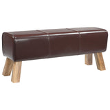 Bench 110 x 30 x 45 cm Real Leather Dark Brown 42042112