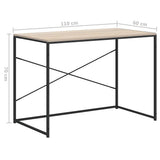 Computer Desk Black and Oak 110x60x70 cm Engineered Wood 30211
