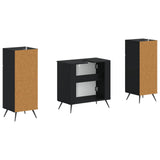 2 Piece Bathroom Cabinet Set BREDA Black Engineered Wood 3418045