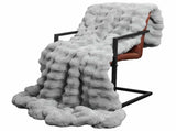 Anti-Slip Faux Rabbit Fur Blanket Olite Grey 220 x 240 cm 42021811