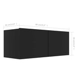 ZNTS 6 Piece TV Cabinet Set Black Engineered Wood 3078767