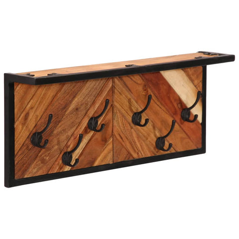 ZNTS Wall-mounted Coat Rack with 6 Hooks Solid Wood Acacia 376048