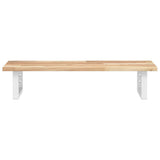 Basin Shelf Wall Mounted Steel and Solid Wood Acacia 3302668