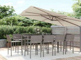 Garden Bar Set Grey PE Rattan Large Footrest Garden Bar Set 3187664
