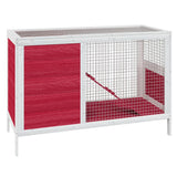 Rabbit Hutch Red 103x44x69.5 cm Solid Wood Pine 172299