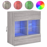 TV Wall Cabinet with LED Lights Grey Sonoma 58.5x30x60.5 cm 837097