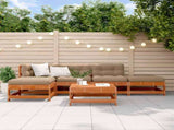 Garden Lounge Set 6 pcs Wax Brown Solid Pine Wood 3418080