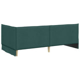 Corner Bed Frame with Headboard Dark green 100 x 200 cm Fabric 42016475