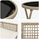 Garden Bistro Set 3 pcs Beige Poly rattan 3334966