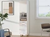 kleankin 71" Tall Slim Bathroom Storage Cabinet, Narrow Cupboard with Drawer, Open Shelves, 2 Doors, T3398P554931