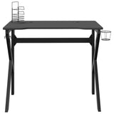 Gaming Desk with K Shape Legs Black 90x60x75 cm 325400