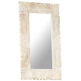 Mirror White Solid mango wood Medium Decorative Inlays Mirror 321633
