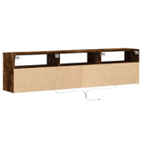 TV Wall Cabinet with LED Smoked Oak 180x31x45 cm 3307944