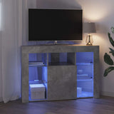 Corner LED TV Cabinet 100x40x68cm Concrete Grey Engineered Wood 889788