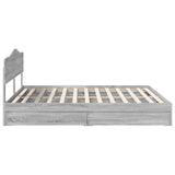 Storage Bed Grey Sonoma 180 x 200 cm Engineered Wood 3413073