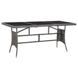 Garden Table Grey 170x80x74 cm Poly Rattan 318717