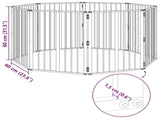 Dog Gate 8 pcs Black 60 x 80 cm Galvanised Steel 892017