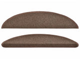 Stair Mats 10 pcs 56x17x3 cm Coffee Brown Half Round 149743