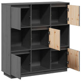 Highboard Grey 110.5x35x117 cm Solid Wood Pine 814371