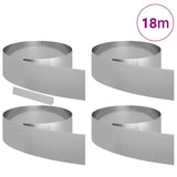 Lawn Edging 4 pcs Silver 450 x 0.05 x 20 cm Galvanised Steel 868031