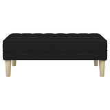 Bench with Cushion Black 113 x 57 x 39 cm Fabric 42001937