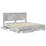 Bed Frame Concrete Grey 180 x 200 cm Engineered Wood 3411274