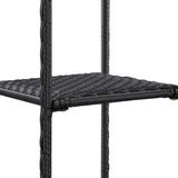 Storage Shelf Black Poly Rattan 30x30x120 cm Storage Shelf 46974