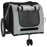 ZNTS Pet Bike Trailer Grey and Black Oxford Fabric and Iron 93902