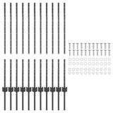 Embedded Fence Post 11 pcs Grey 140 cm Powder-Coated Steel 42006281