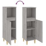 Bathroom Cabinet Grey sonoma Engineered wood, solid eucalyptus wood 819810