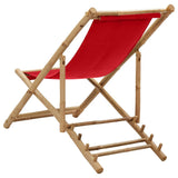 313020 Deck Chair Bamboo and Canvas Red