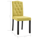 Dining Chairs 2 pcs Green Fabric 249251