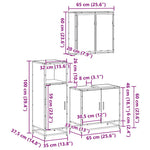 ZNTS 3 Piece Bathroom Furniture Set Brown Oak Engineered Wood 3300949